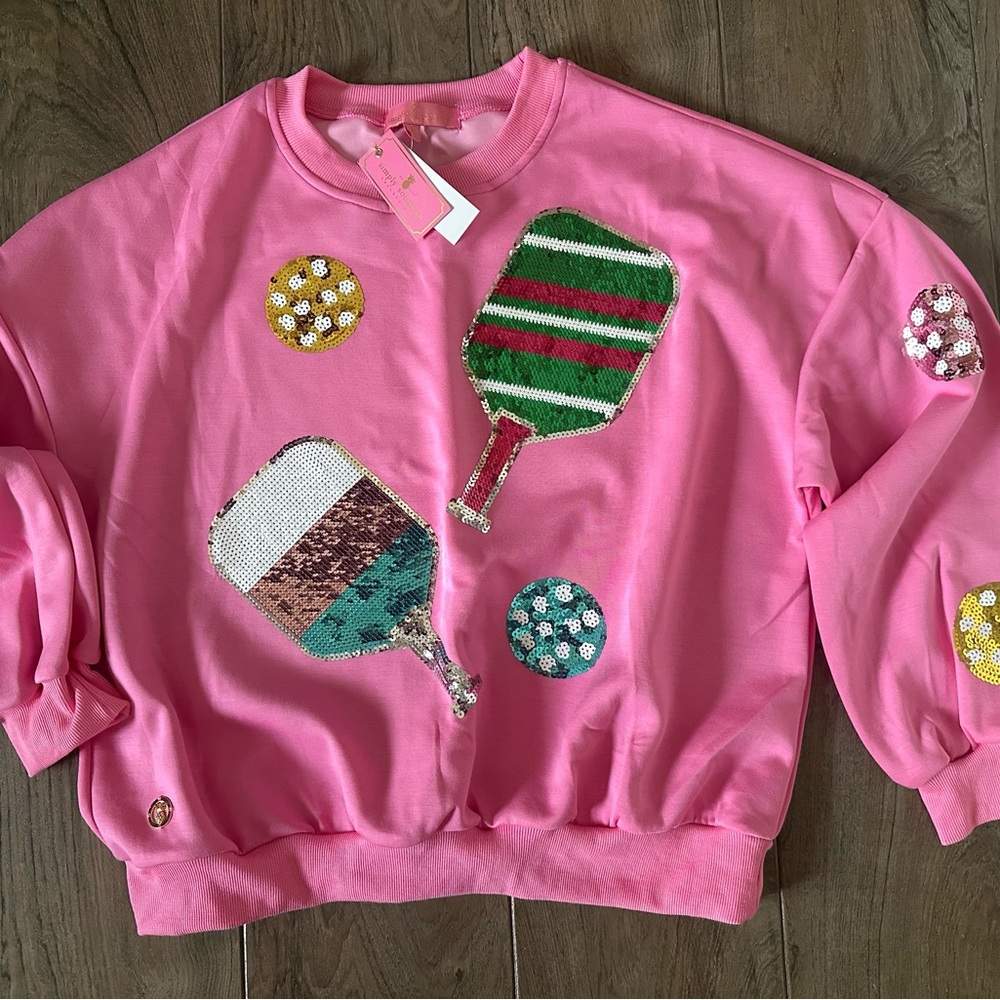 Simply Southern Pink Sequin Paddle & Ball Lounge Set - Picture 4 of 5
